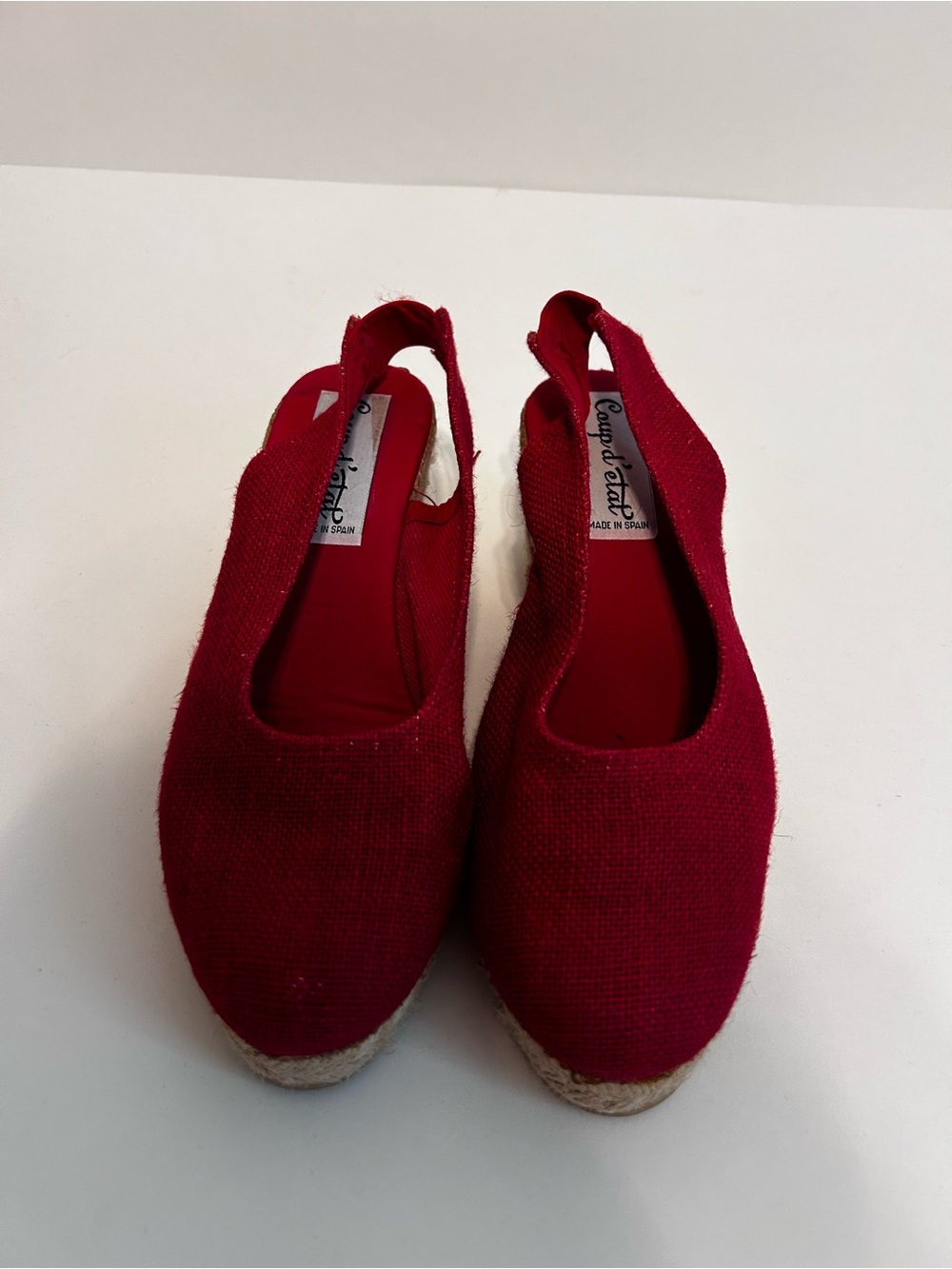 Red Espadrille Slingback Flats - Made in Spain